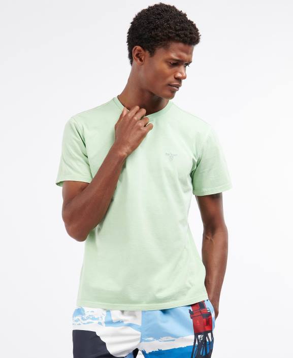 Men Sky Barbour Garment Dyed T-Shirt 40VB800