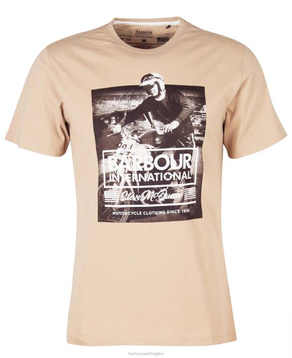 Men Whisper White Barbour Morris Graphic T-Shirt 40VB821