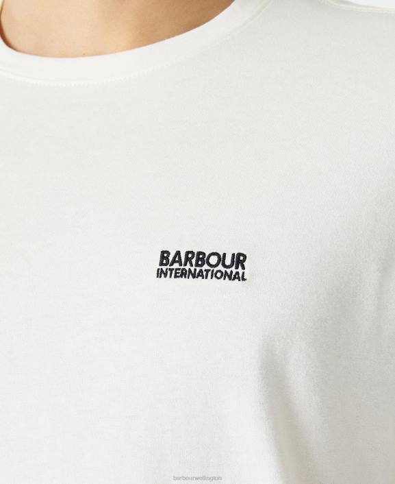 Men Whisper White Barbour Torque Tipped T-Shirt 40VB894