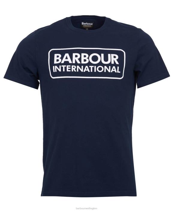 Men White Barbour International T-Shirt Essential Large Logo 40VB896