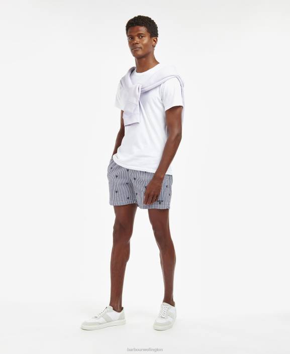 Men Classic Navy Barbour Shield Swim Shorts 40VB1211