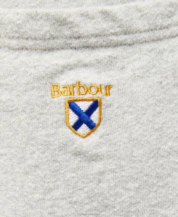 Men Grey Marl Barbour Newnham Sweat Shorts 40VB1182