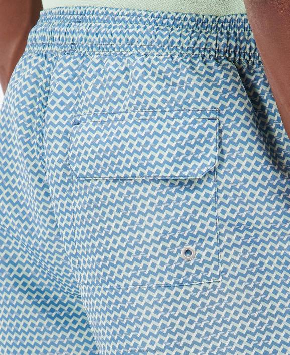 Men Navy Barbour Diamond Geo Swim Shorts 40VB1187