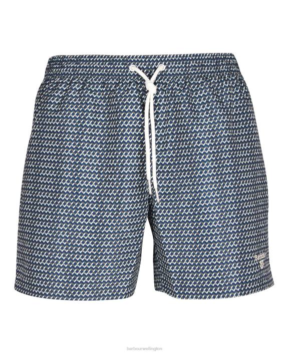 Men Navy Barbour Diamond Geo Swim Shorts 40VB1201