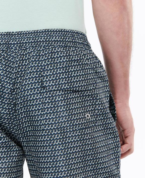 Men Navy Barbour Diamond Geo Swim Shorts 40VB1201