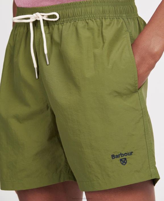 Men Olive Barbour Essential Logo 5'' Swim Shorts 40VB1194