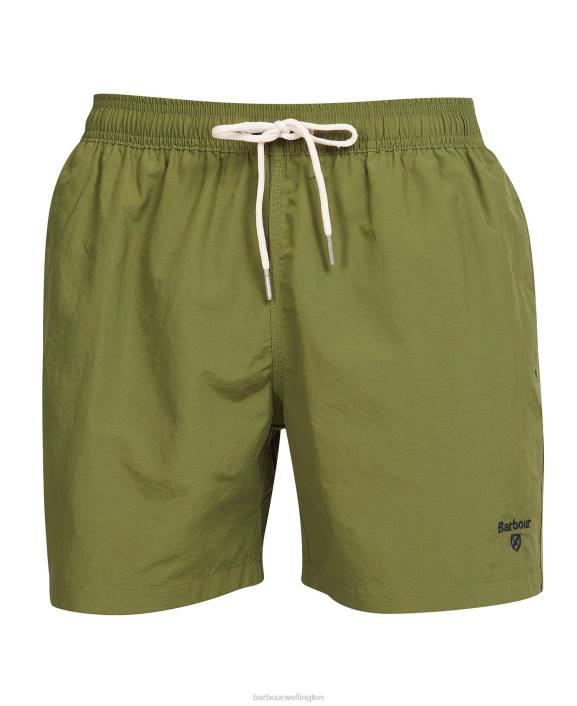 Men Olive Barbour Essential Logo 5\'\' Swim Shorts 40VB1194