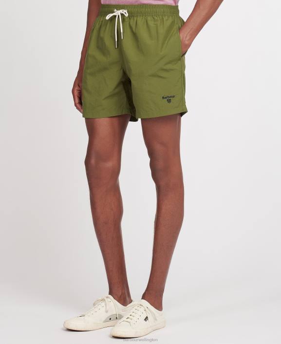 Men Olive Barbour Essential Logo 5\'\' Swim Shorts 40VB1194