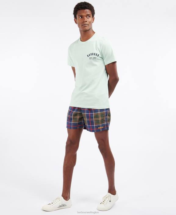 Men Summer Navy Tartan Barbour Tartan Swim Shorts 40VB1169