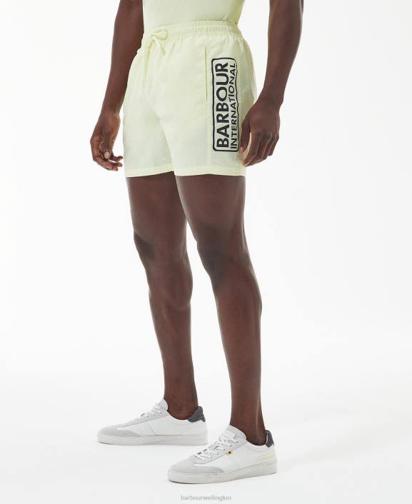 Men Yellow Haze Barbour Large Logo Swim Shorts 40VB1214