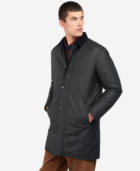 Men Black/Cordovan Barbour Kenstone Wax Jacket 40VB71