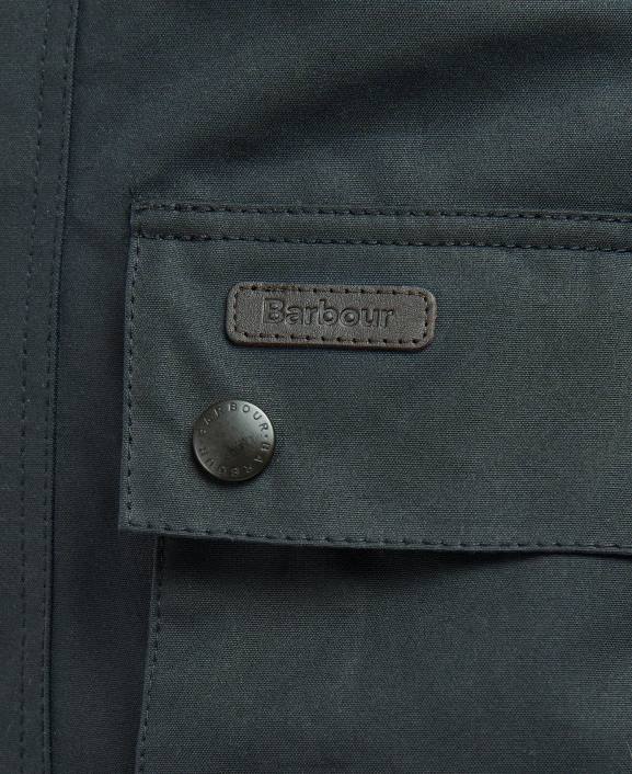 Men Navy/River Birch Tartan Barbour Meldon Waxed Jacket 40VB33