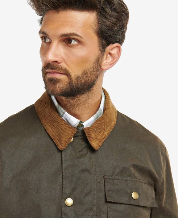 Men Navy/River Birch Tartan Barbour Meldon Waxed Jacket 40VB66