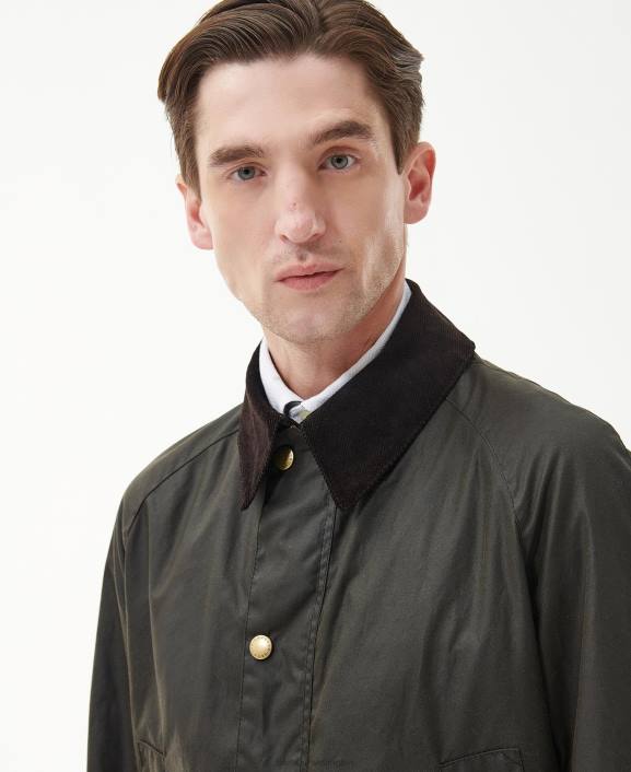 Men Olive Barbour Limited Edition Union Jack Ashby Wax Jacket 40VB3