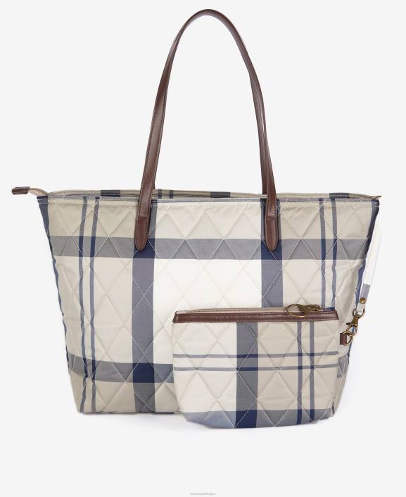 Women Classic Tartan Barbour Wetherham Quilted Tote Bag 40VB2389