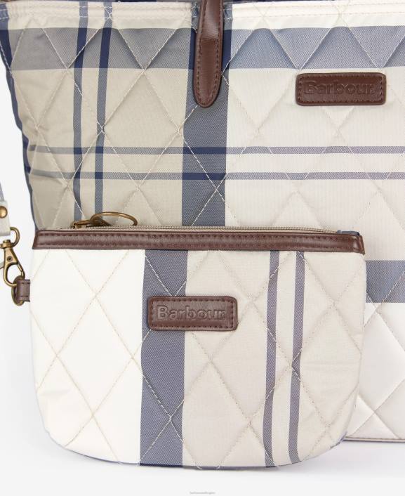Women Classic Tartan Barbour Wetherham Quilted Tote Bag 40VB2389