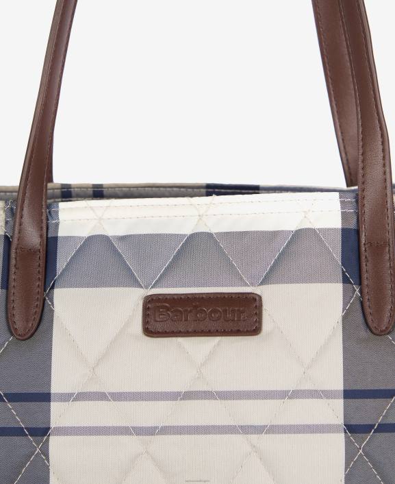 Women Classic Tartan Barbour Wetherham Quilted Tote Bag 40VB2389