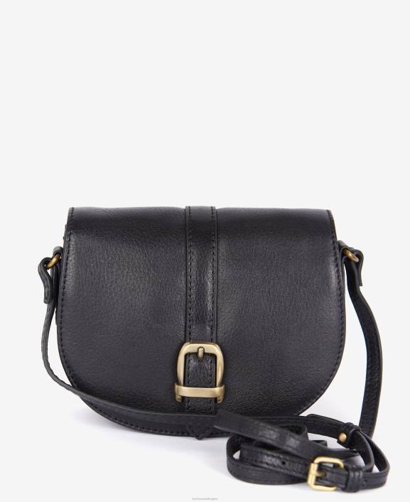 Women Dark Brown Barbour Laire Leather Saddle Bag 40VB2403