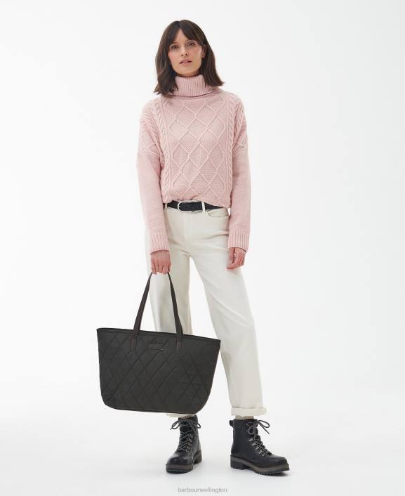 Women Navy Barbour Witford Quilted Tote Bag 40VB2406