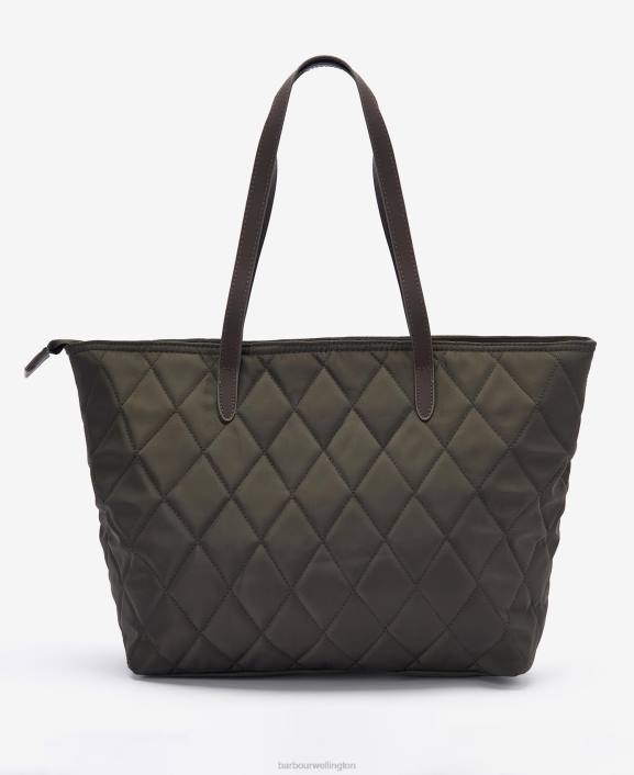 Women Navy Barbour Witford Quilted Tote Bag 40VB2406