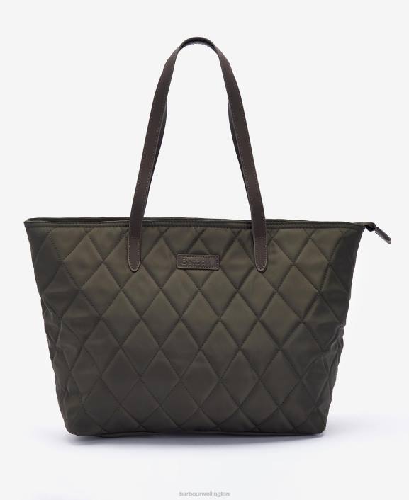 Women Navy Barbour Witford Quilted Tote Bag 40VB2406