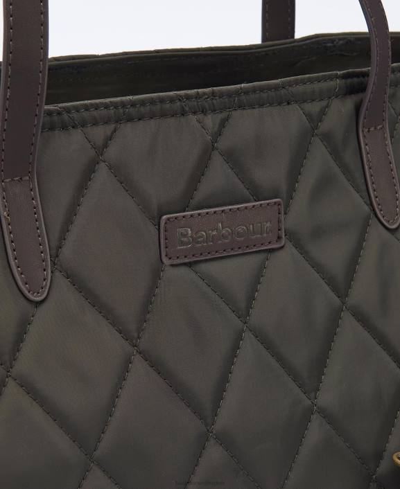 Women Navy Barbour Witford Quilted Tote Bag 40VB2406