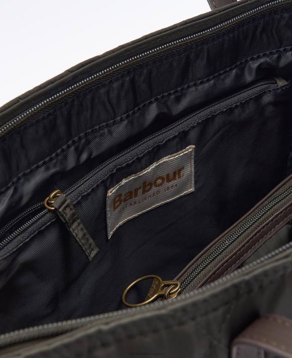 Women Navy Barbour Witford Quilted Tote Bag 40VB2406