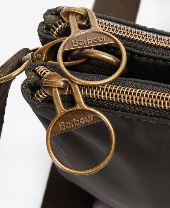 Women Olive Barbour Ella Double Zip Crossbody Bag 40VB2400
