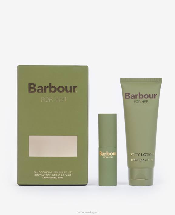 Women Green Tartan Barbour For Her Perfume Bauble Gift Set 40VB2413