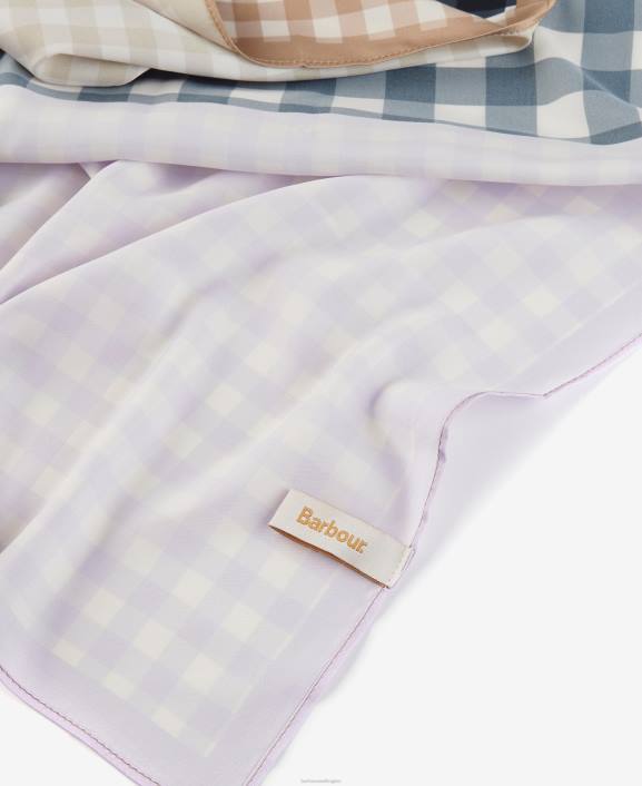 Women Navy/Iris Barbour Darla Gingham Square Scarf 40VB2454