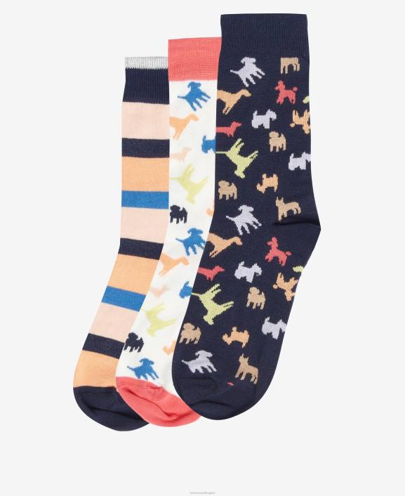 Women Dog Multi Barbour Dog Multi Socks Gift Set 40VB2464