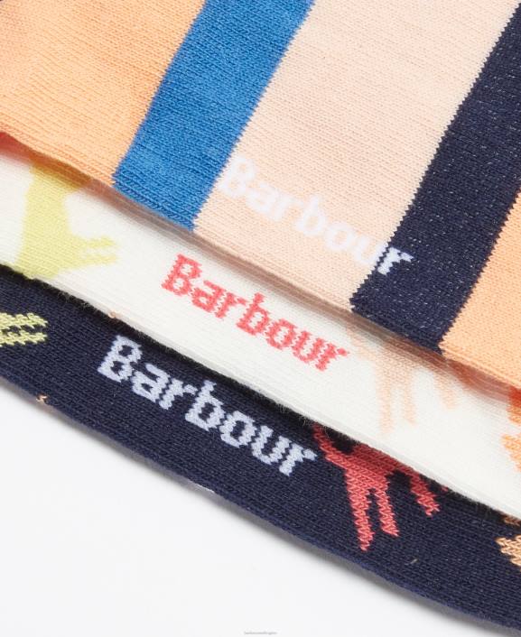 Women Dog Multi Barbour Dog Multi Socks Gift Set 40VB2464
