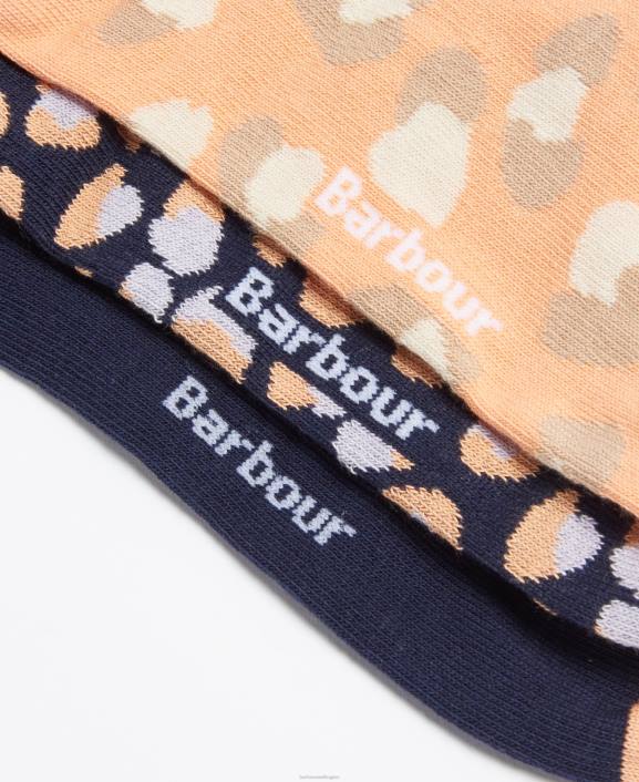 Women Papaya Barbour Animal Print Socks Gift Set 40VB2466
