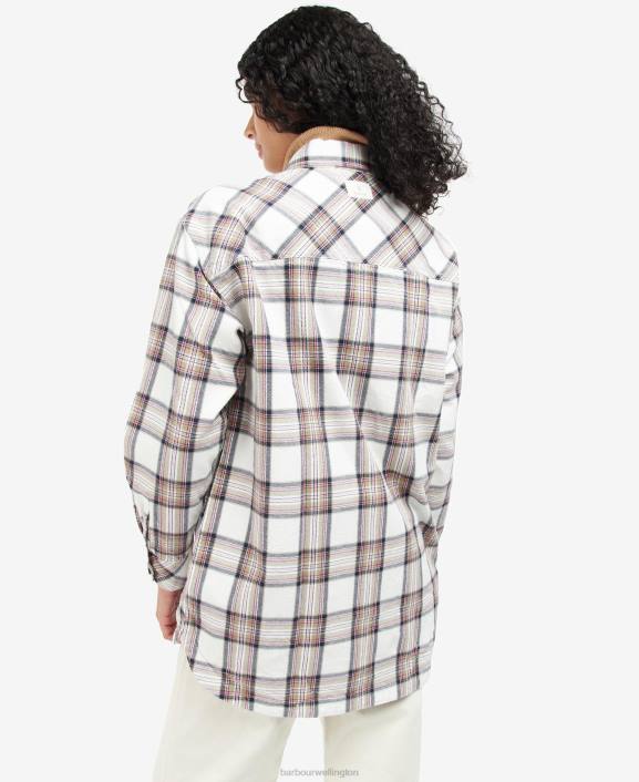 Women Cloud/Navy Barbour Coraline Overshirt 40VB1601