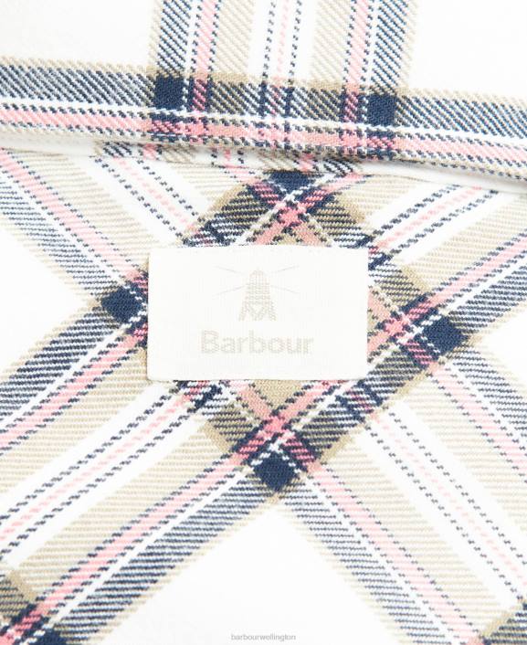 Women Cloud/Navy Barbour Coraline Overshirt 40VB1601