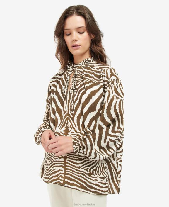 Women Equus Cocoa Barbour x House of Hackney Martello Shirt 40VB1615