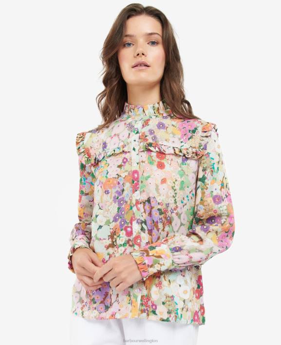 Women Hollyhocks Spring Barbour x House of Hackney Balcome Shirt 40VB1635