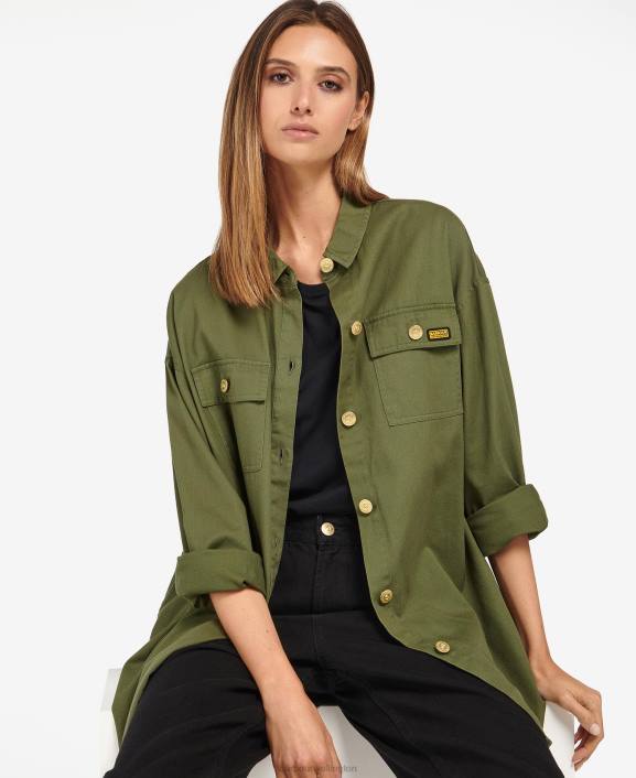 Women Midnight Green Barbour Morgan Overshirt 40VB1592