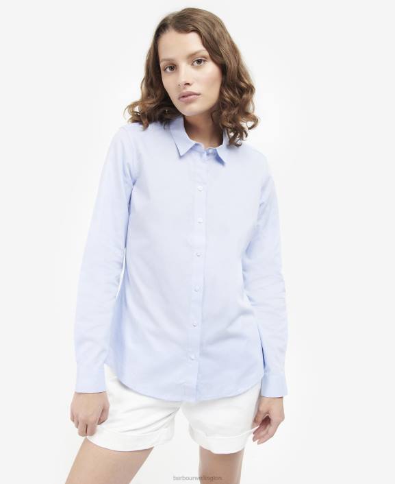 Women White/Indigo Tartan Barbour Derwent Shirt 40VB1599