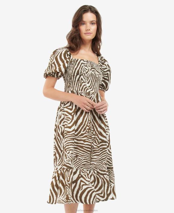 Women Equus Cocoa Barbour x House of Hackney Martello Dress 40VB1856