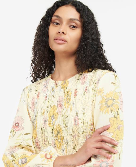 Women Multi Light Sunflower Barbour Coraline Dress 40VB1840