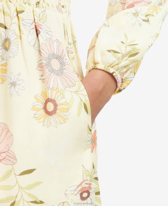 Women Multi Light Sunflower Barbour Coraline Dress 40VB1840