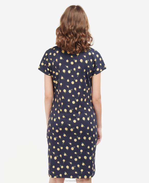 Women Navy Story Print Barbour Harewood Print Dress 40VB1905
