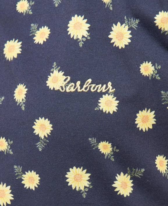 Women Navy Story Print Barbour Harewood Print Dress 40VB1905