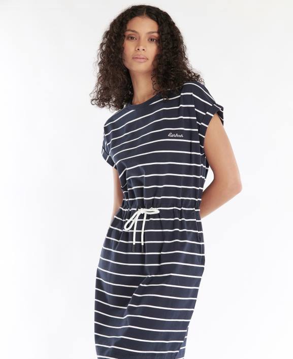 Women Navy/White Barbour Marlo Stripe Dress 40VB1895