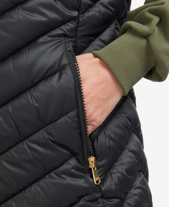 Women Black/Silver Cloud Barbour Cosford Reversible Gilet 40VB1574