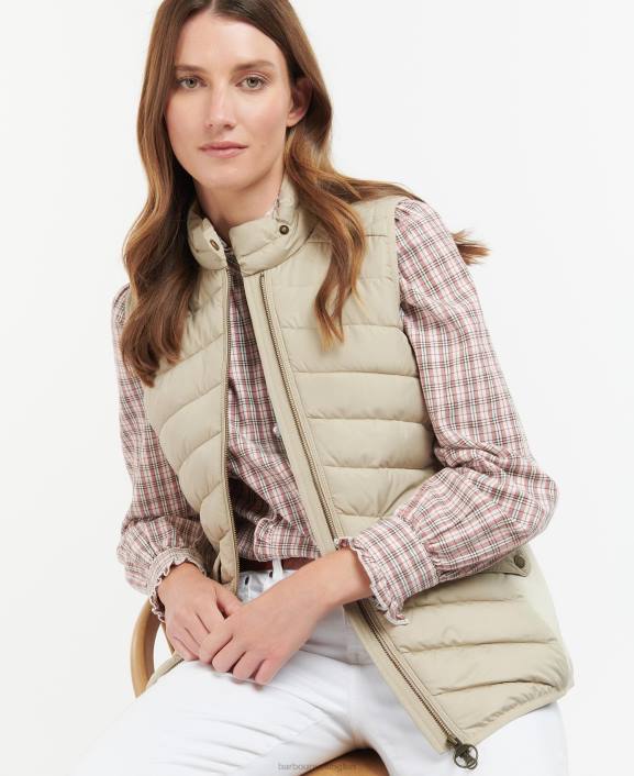 Women Light Sand/Light Sand Marl Barbour Stretch Cavalry Gilet 40VB1552