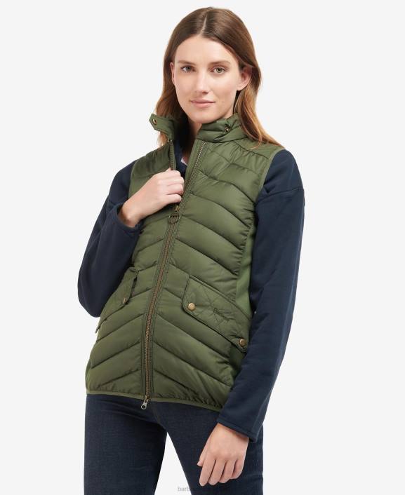Women Light Sand/Light Sand Marl Barbour Stretch Cavalry Gilet 40VB1559
