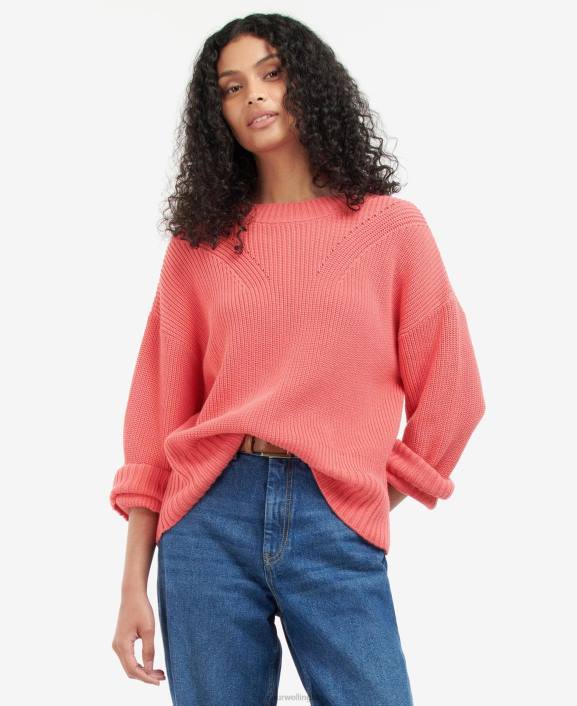 Women Pink Punch Barbour Coraline Knitted Jumper 40VB1966