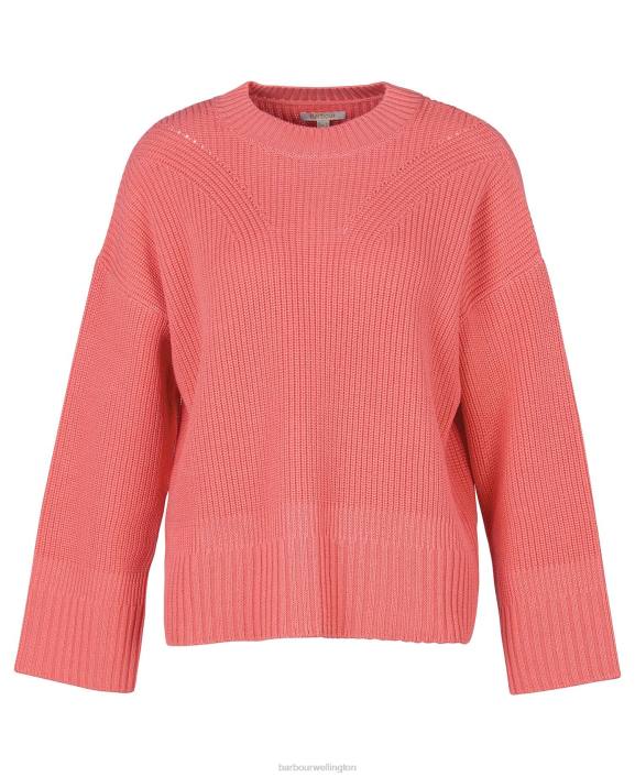 Women Pink Punch Barbour Coraline Knitted Jumper 40VB1966
